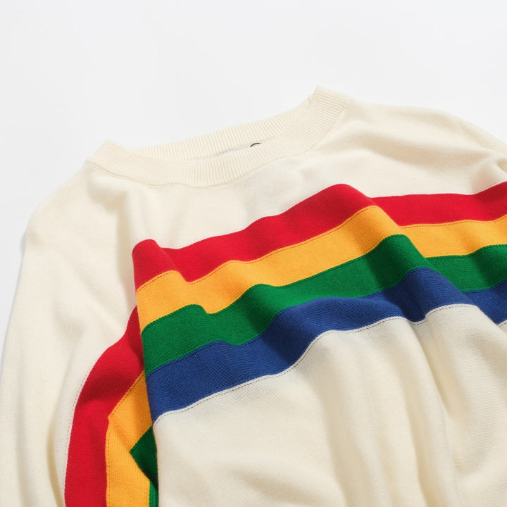 Women's vintage rainbow Jacquard stripes knitwear