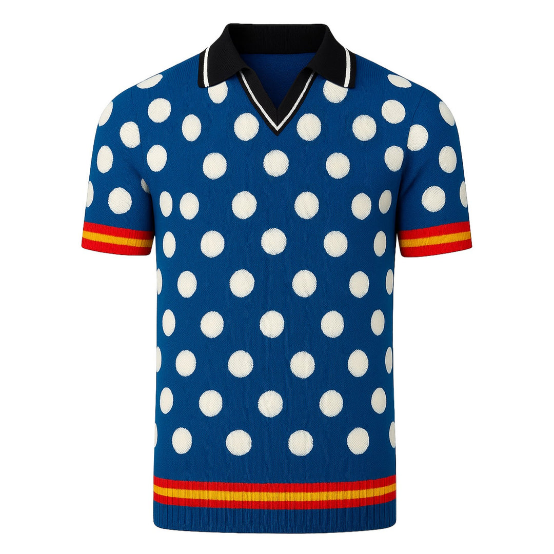 Polo à polka à pois bleu pour hommes