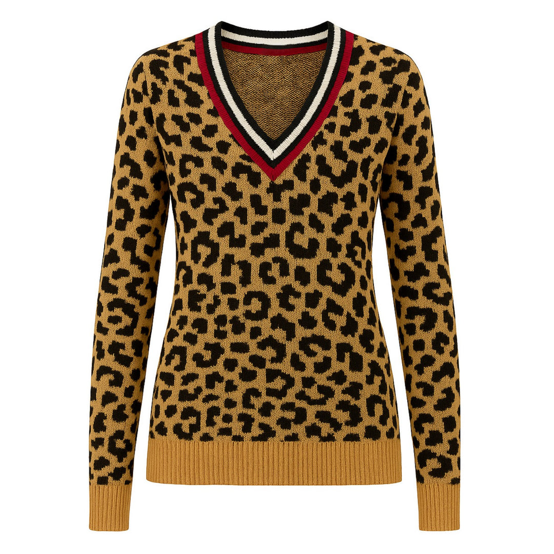 Kvinnors Brown Fox Lantern Sleeve Knitwear-Copped Längd