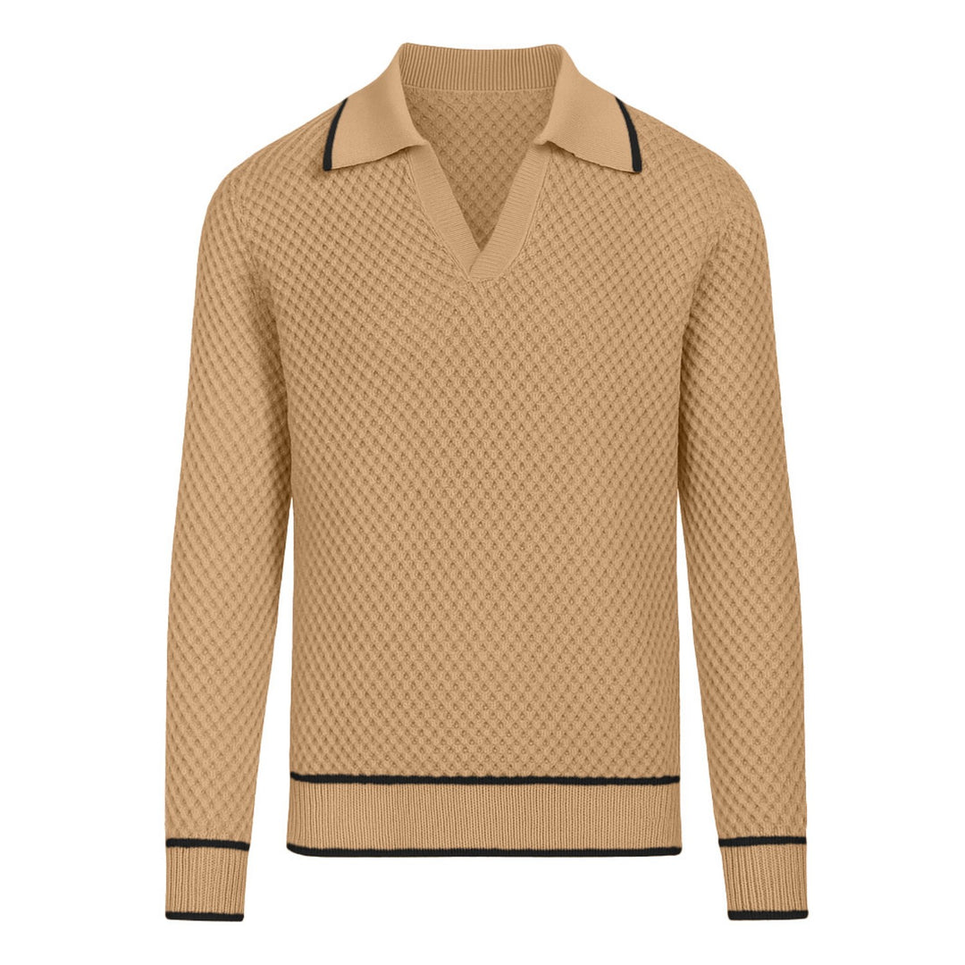 Ανδρικά Ναυτικό μπλε vintage ριγέ casual knit ζακέτα