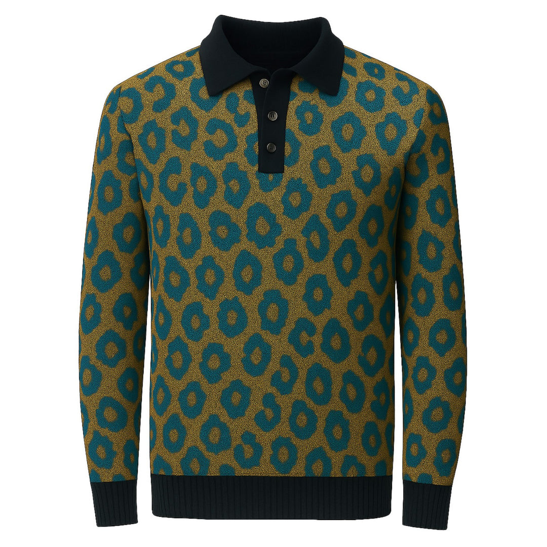 Ανδρικά Ναυτικό μπλε vintage ριγέ casual knit ζακέτα