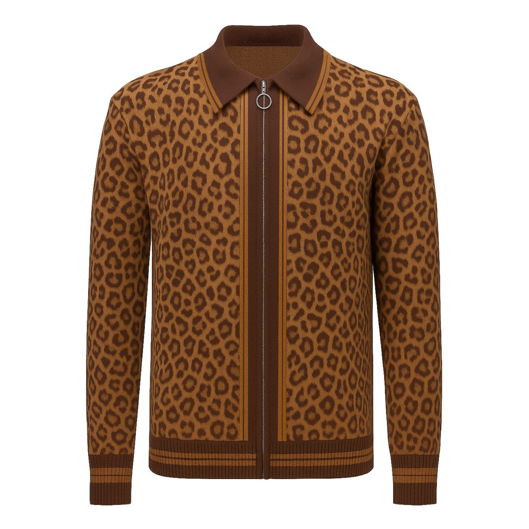Ανδρικά Ναυτικό μπλε vintage ριγέ casual knit ζακέτα