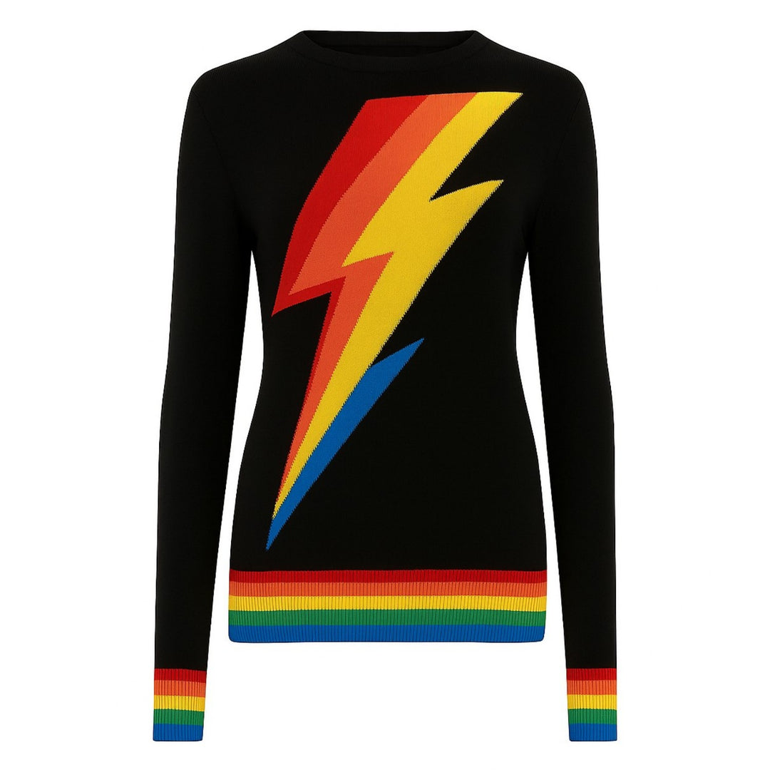 Women's Black Lightning 1970s jacquard knitwear