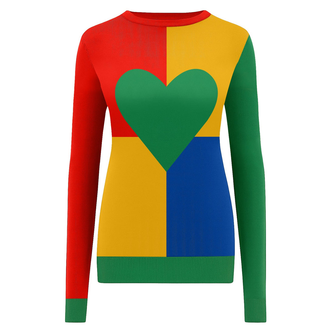 Women's colouring Vibrant love jacquard knitwear