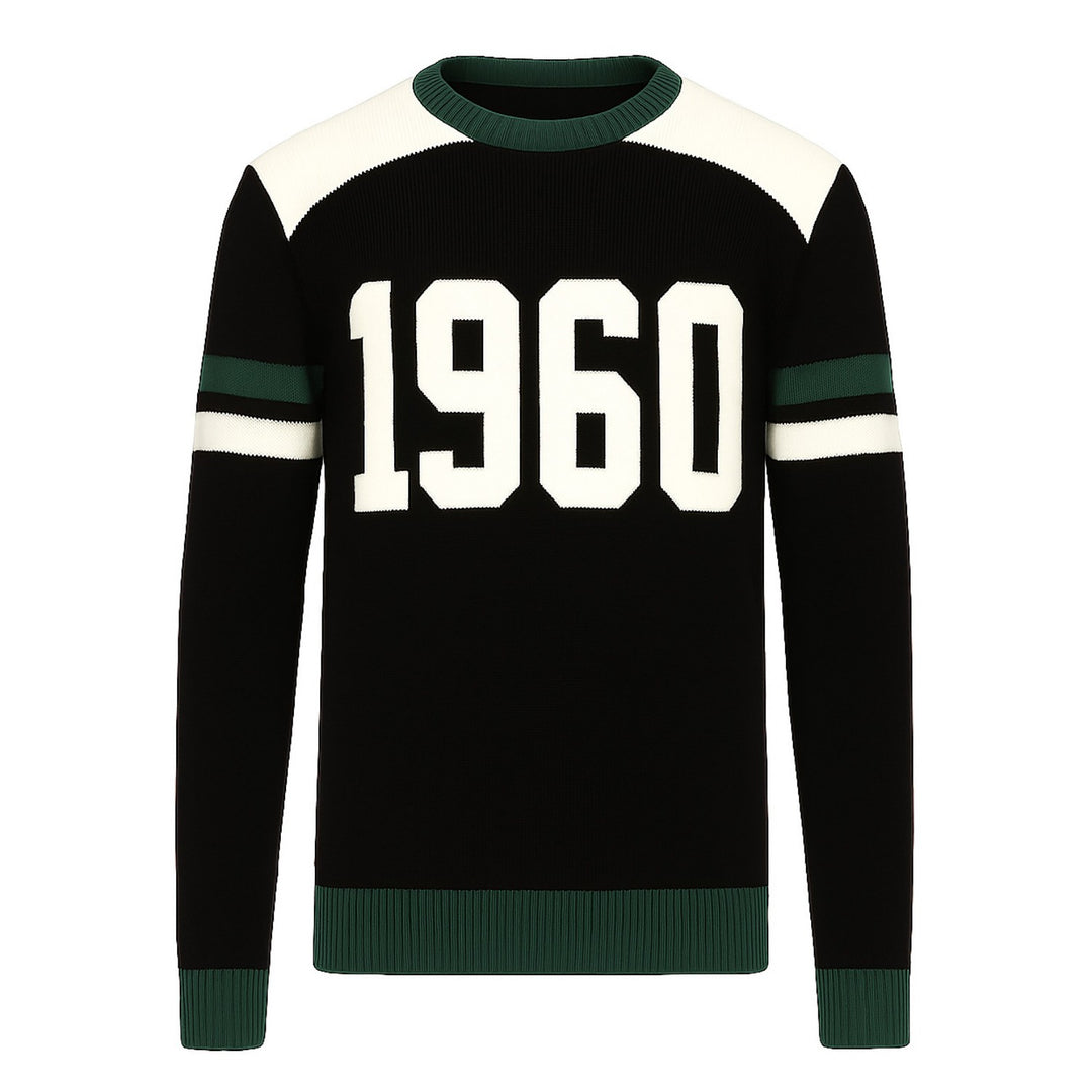 Men's black "1960" jacquard knitwear