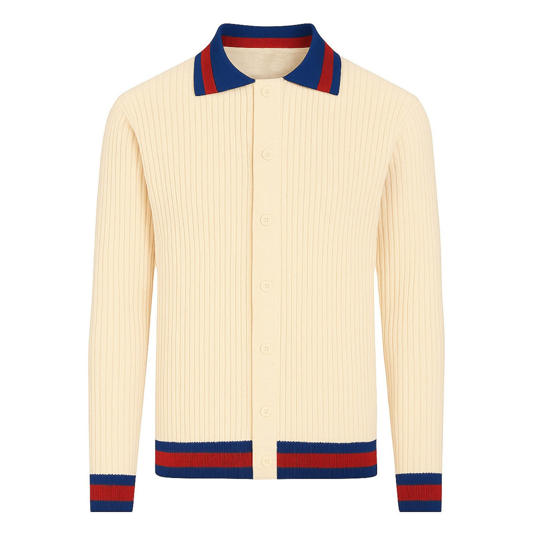 Men's apricot pit bar vintage aesthetic knitted cardigan