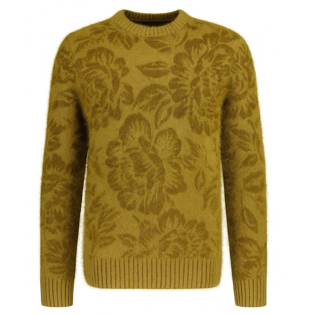 Men's ginger yellow plush knitted sweater