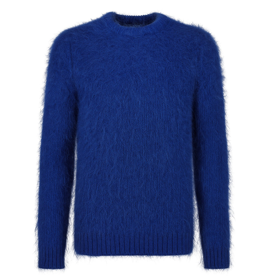 Men's blue vintage plush knit sweater