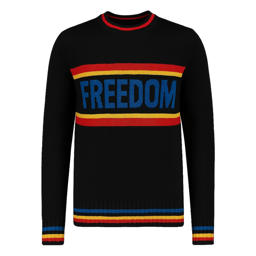 Men's black striped "Freedom" knitted sweater
