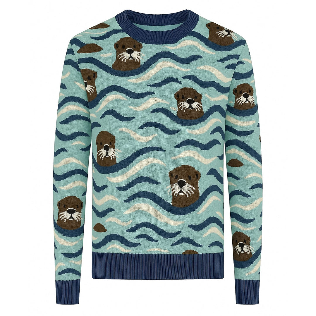 Men's vintage ocean jacquard vintage knitwear