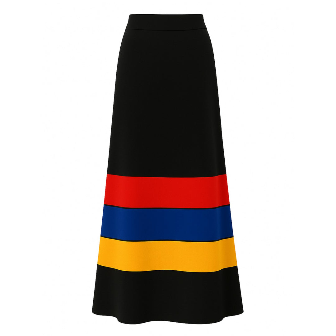 Women's black striped vintage knitted dress