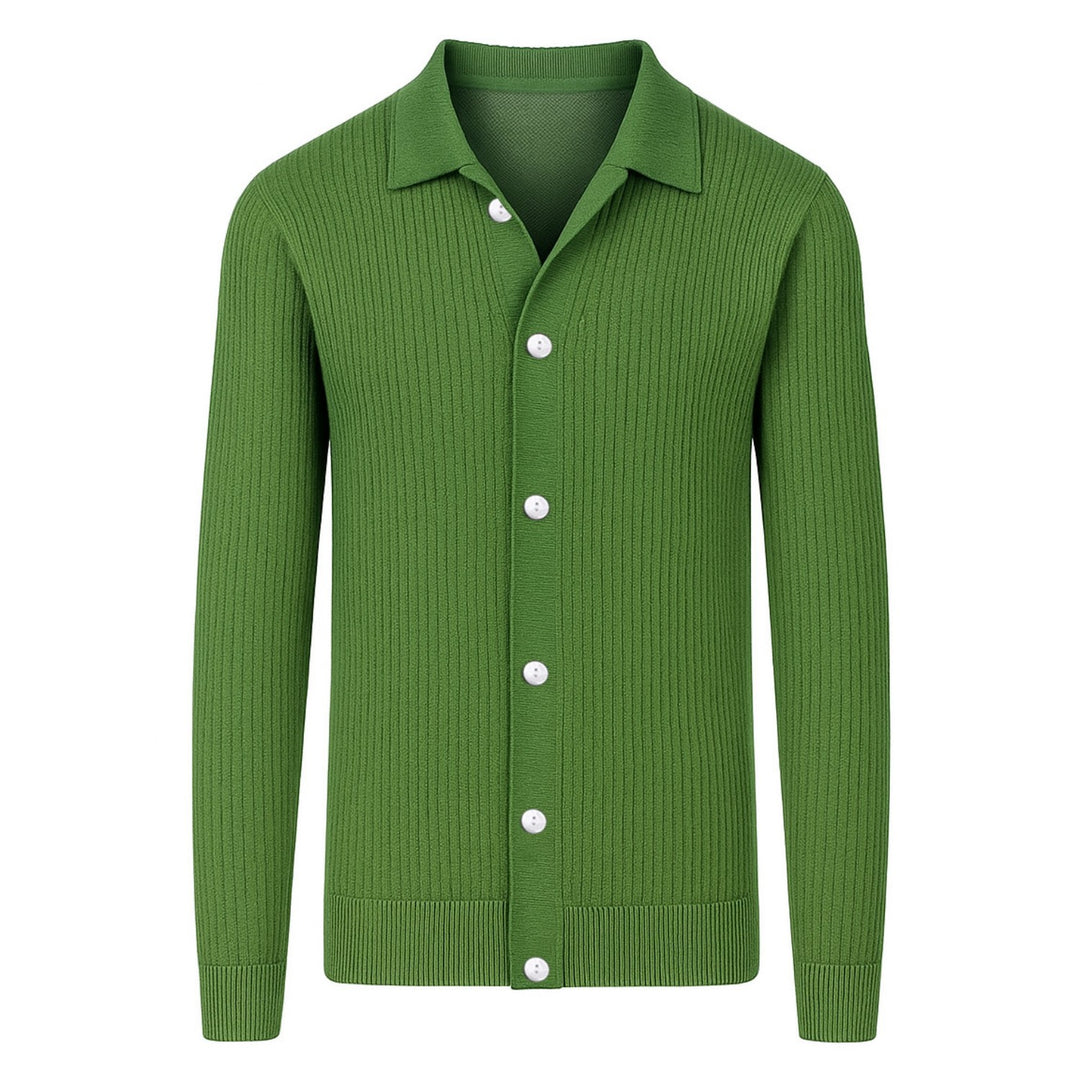 Men's green pit bar vintage knitted cardigan