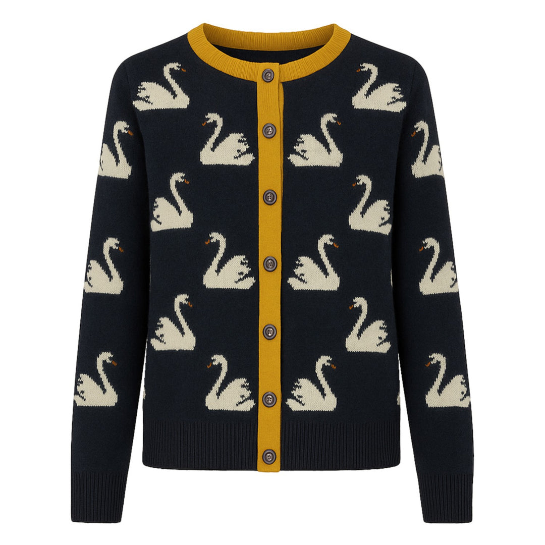 Γυναικεία ζακέτα μαύρο κύκνο ζακάρ