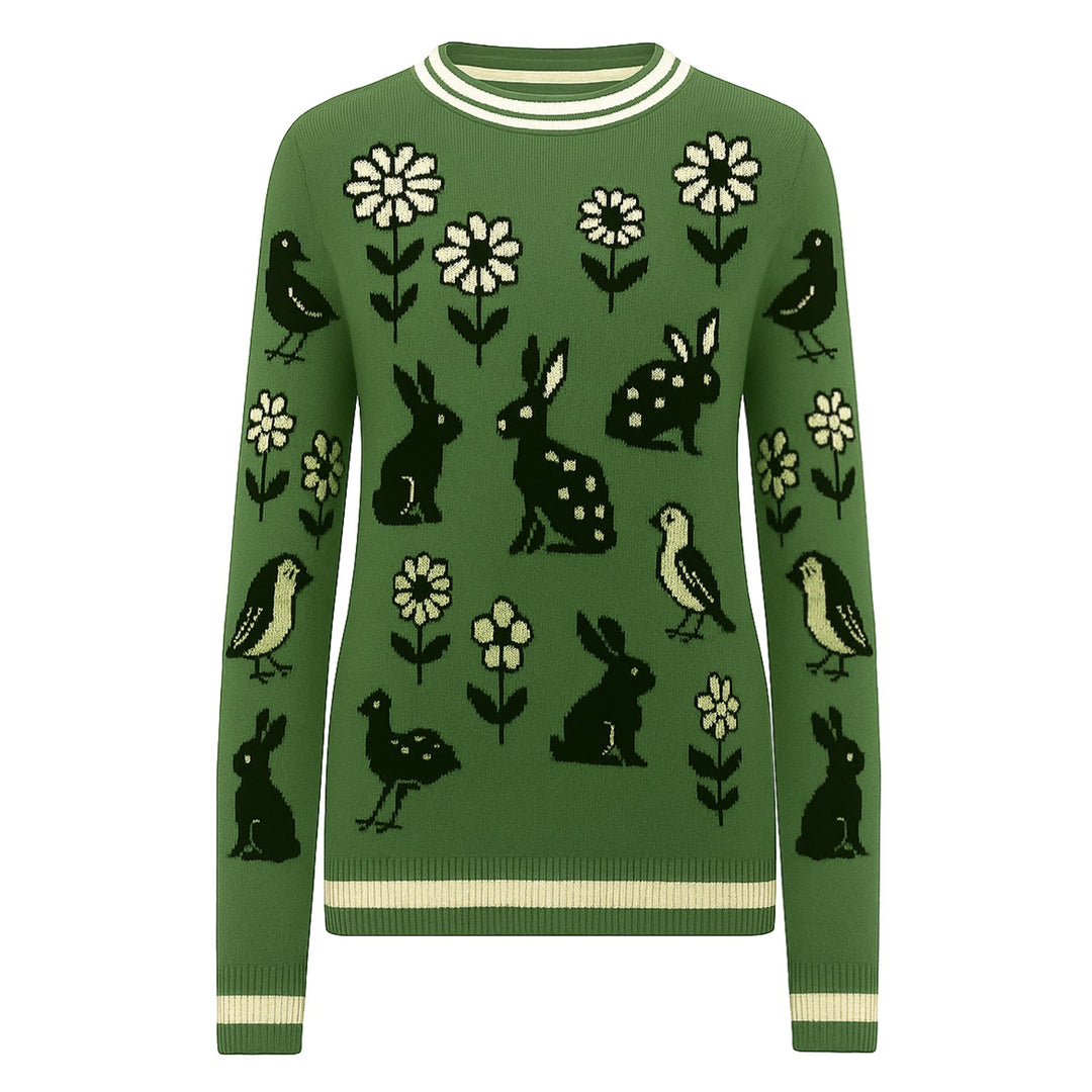 Γυναικεία πλεκτά με μοτίβο ζωικού λουλουδιού