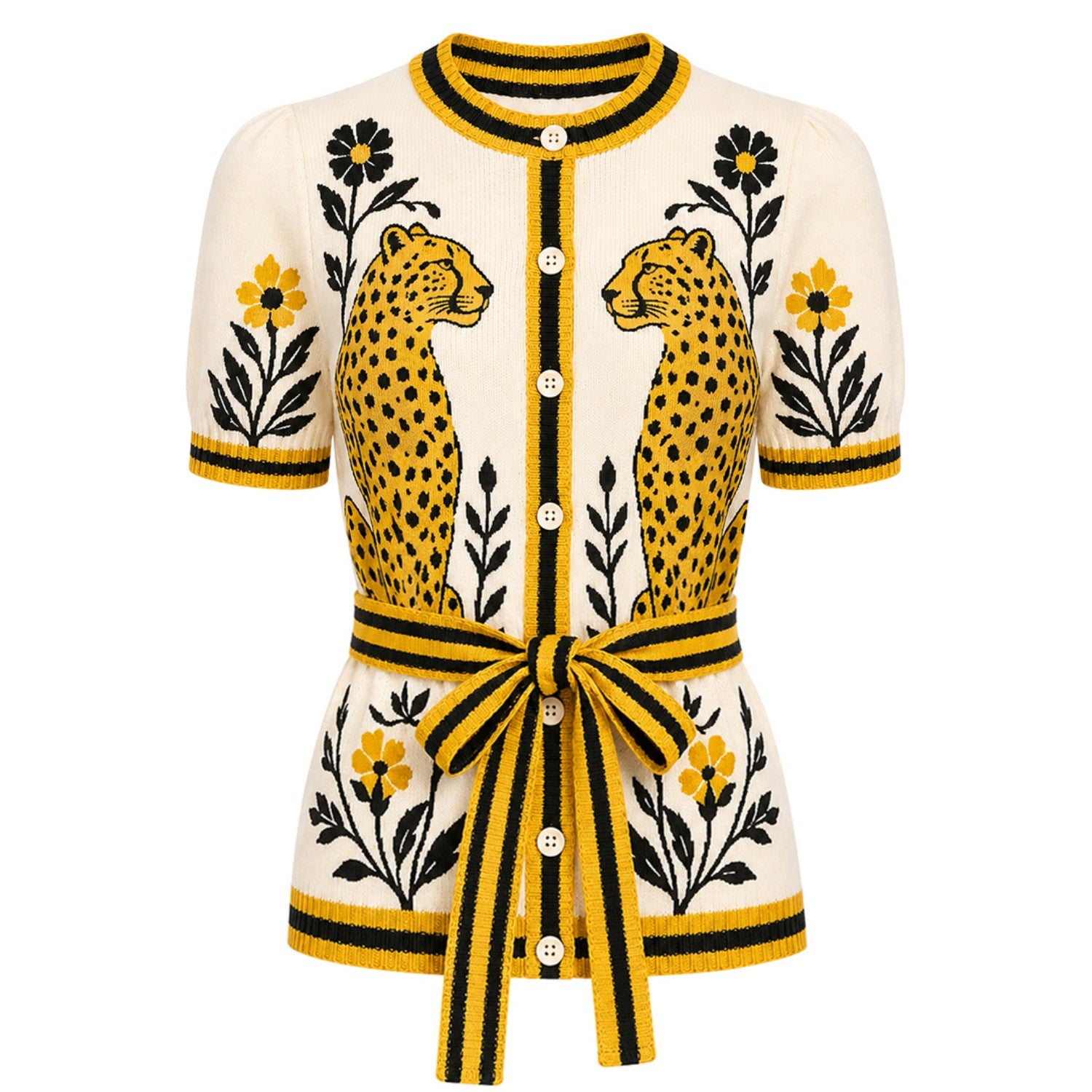 Women's 70s Apricot Safari Chic Retro Knit Cardigan – OXKnit