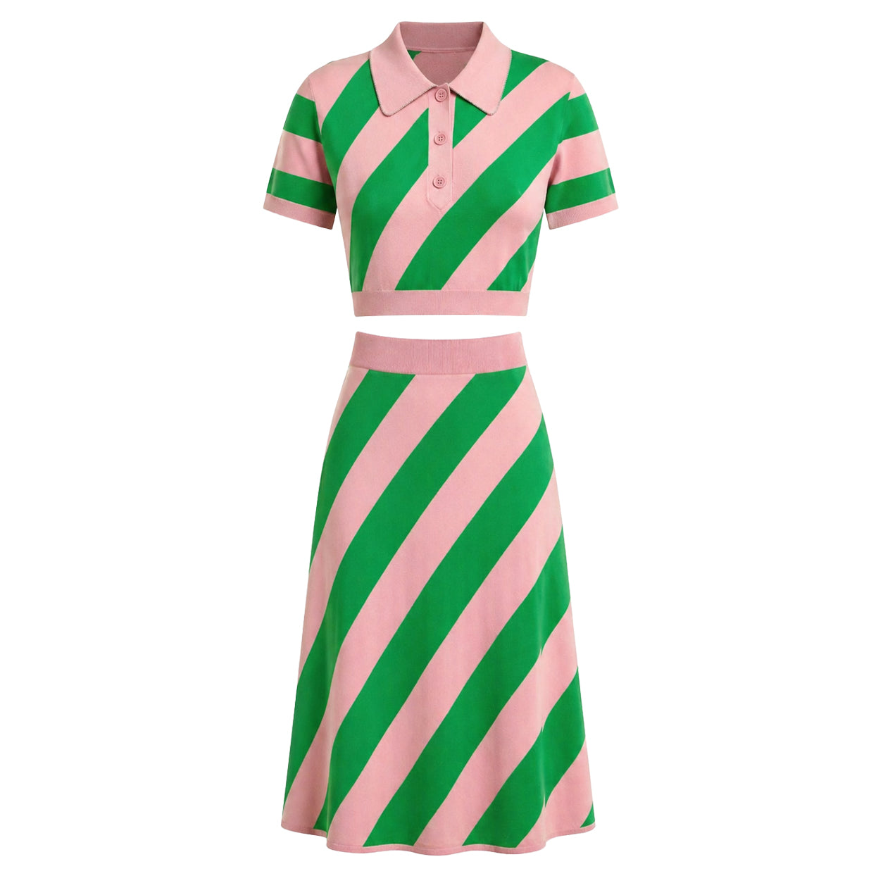 Women's 60s Op Art Fashion Polo Collar Dress Set, Colored / XL Women's 60s Op Art Fashion Polo Collar Dress Set, Colored / XL