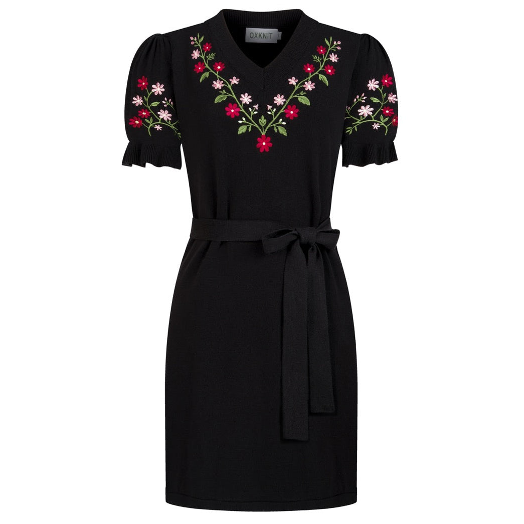 embroidered knit dress Women’s Black Floral Pocket Short Sleeve Dress, Black / XL Color:Dark Army Green Floral Delicate Machine Wash at YGroup_V-Neck-Dress-Cover-Up Free People via gingham