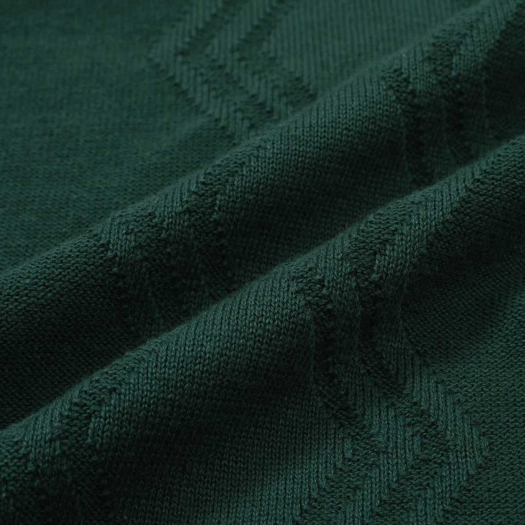 OXKNIT Men Vintage Clothing 1960s Mod Style Green & Red Brown Retro Polo Knitted Wear