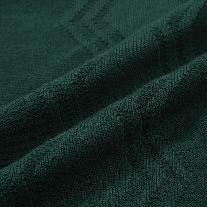 OXKNIT Men Vintage Clothing 1960s Mod Style Green & Red Brown Retro Polo Knitted Wear