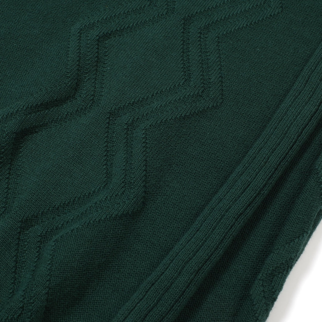 OXKNIT Men Vintage Clothing 1960s Mod Style Green & Red Brown Retro Polo Knitted Wear