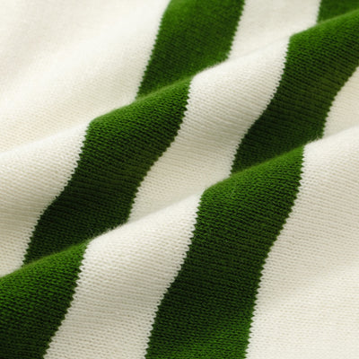 OXKNIT Men Vintage Clothing 1970s Mod Style Casual Green Racing Stripe Knit Retro Tee