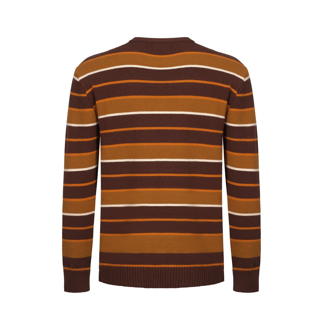 Men's Brown & Orange Stripes Knitted Sweater