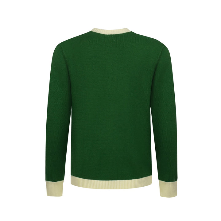 Suéter de punto de estrella retro para hombres - bosque verde