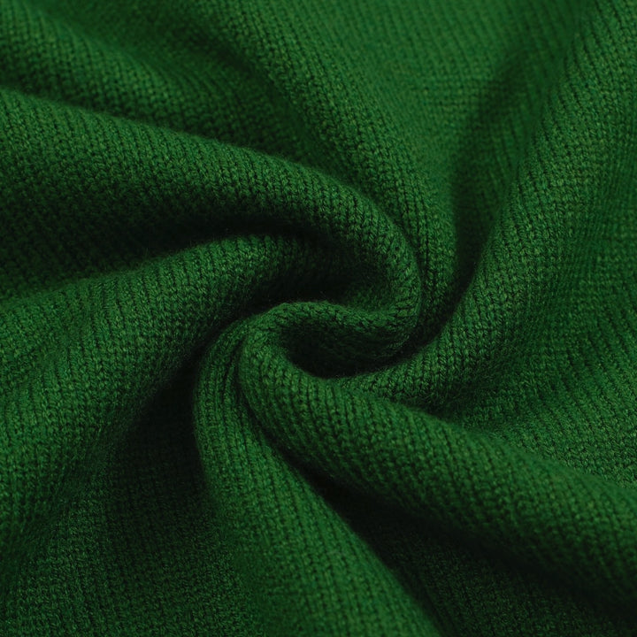 Suéter de punto de estrella retro para hombres - bosque verde