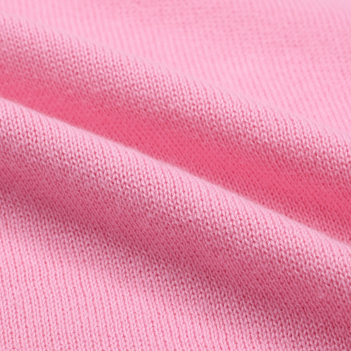 Men's Vintage Pink Polo Sweater with Striped Details