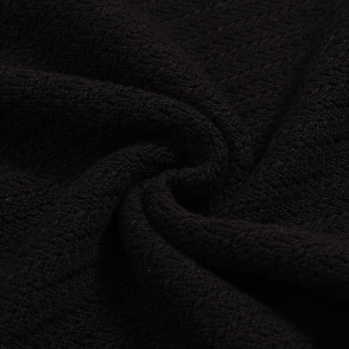 Polo en tricot rétro noir des années 70 pour hommes – Chemise à col en V contrastée rouge