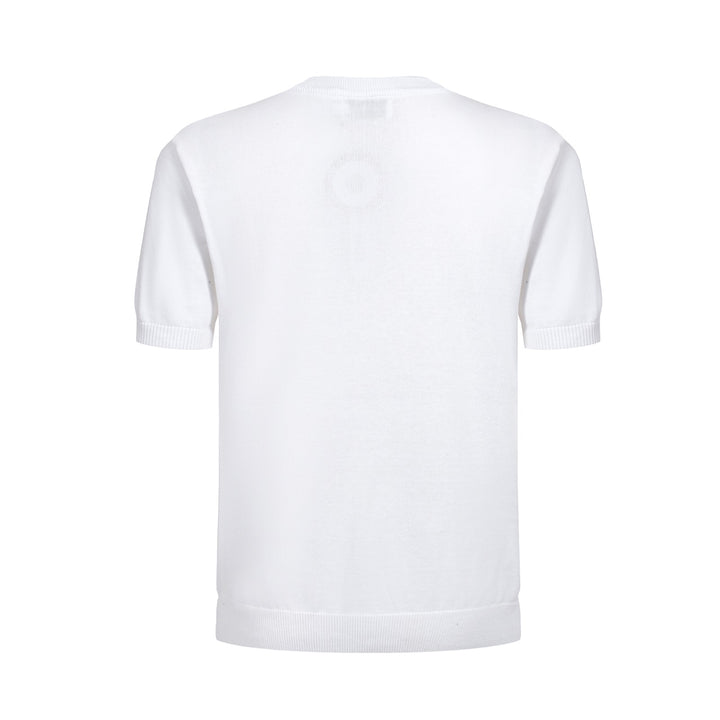 Men's 1970 Retro Graphic Knit Tee – White with Racing Stripes