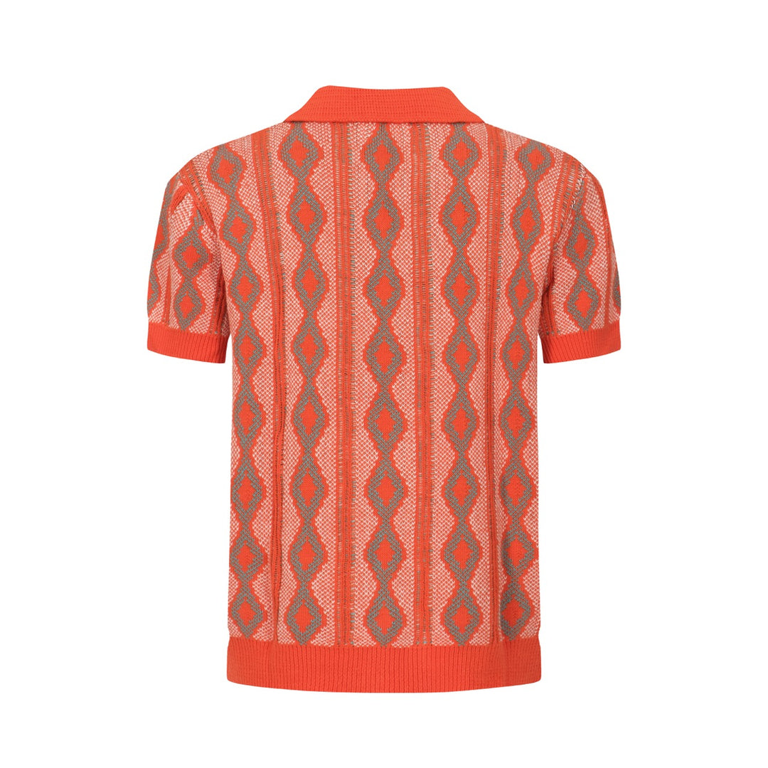 Polo de punto de color naranja de hombres de hombres