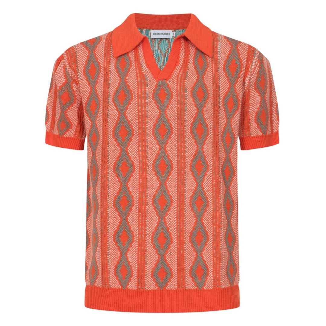 Polo de punto de color naranja de hombres de hombres