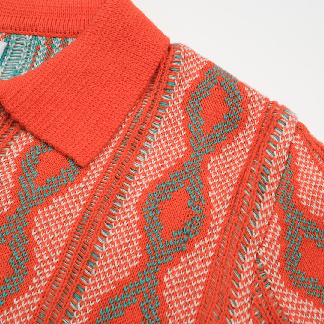 Polo de punto de color naranja de hombres de hombres