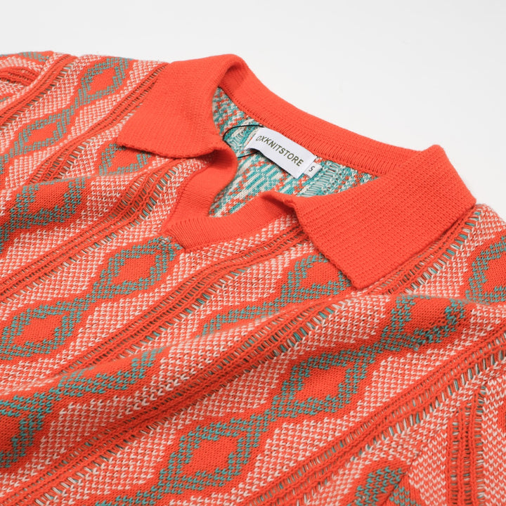 Polo de punto de color naranja de hombres de hombres