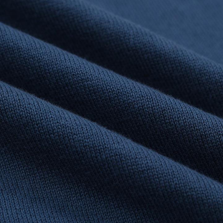 Men's 70s Colorblock Knit Tee – Blue Retro Stripe Crewneck