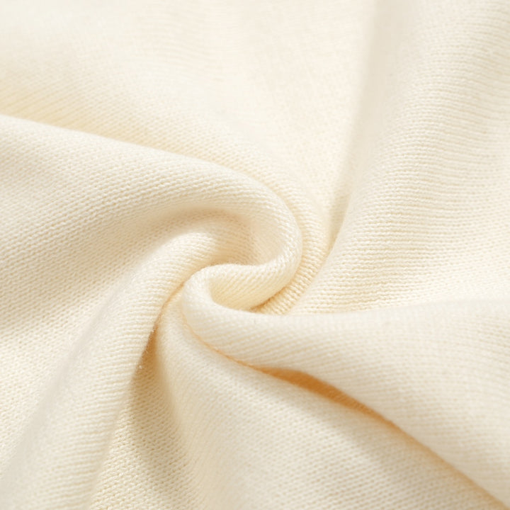 Men’s Vintage 1970s Knit Polo Shirt – Retro Cream with Red, Black & Blue Arrow Graphic