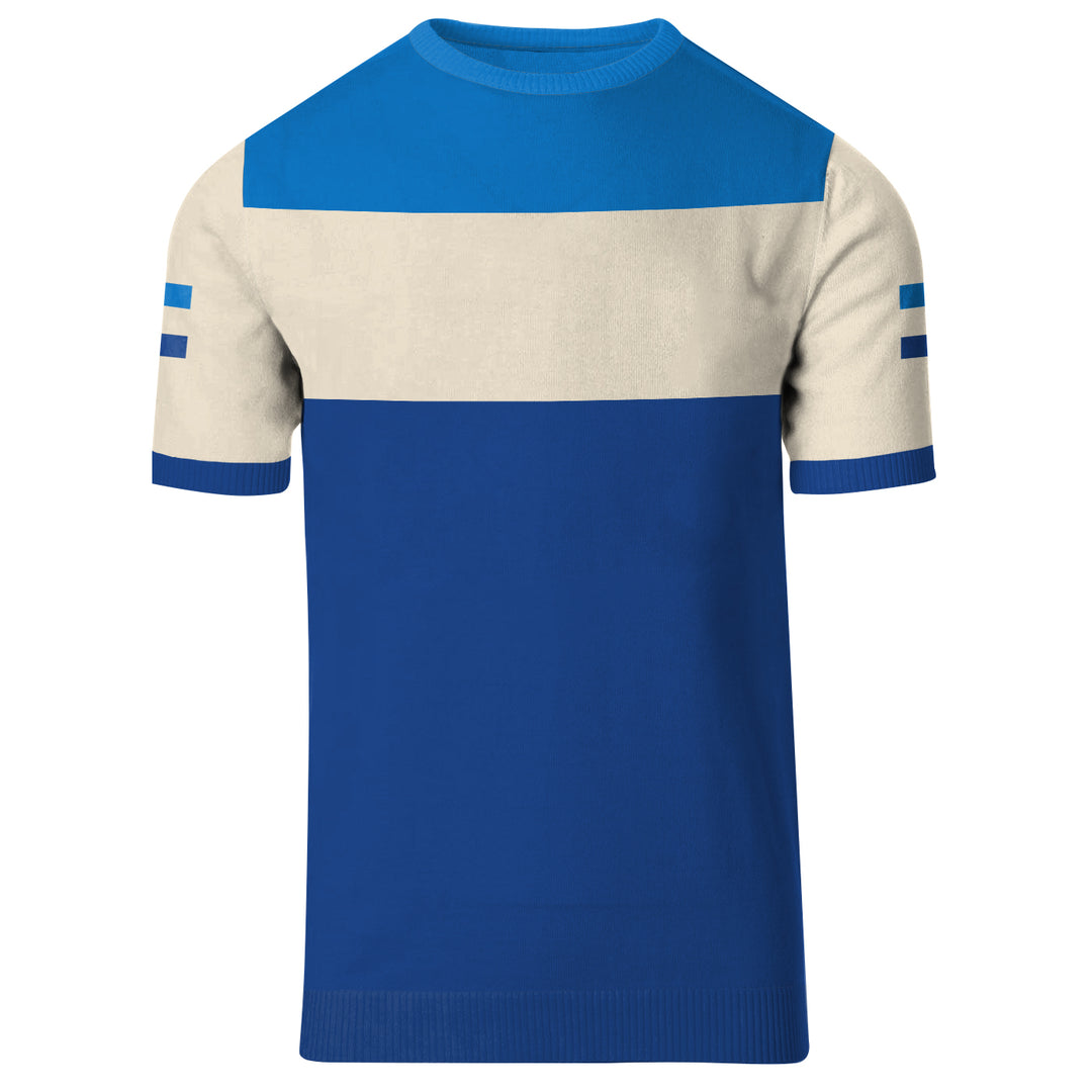 Casual Mod Style Retro Racing Blue Knitwear uit heren jaren 70