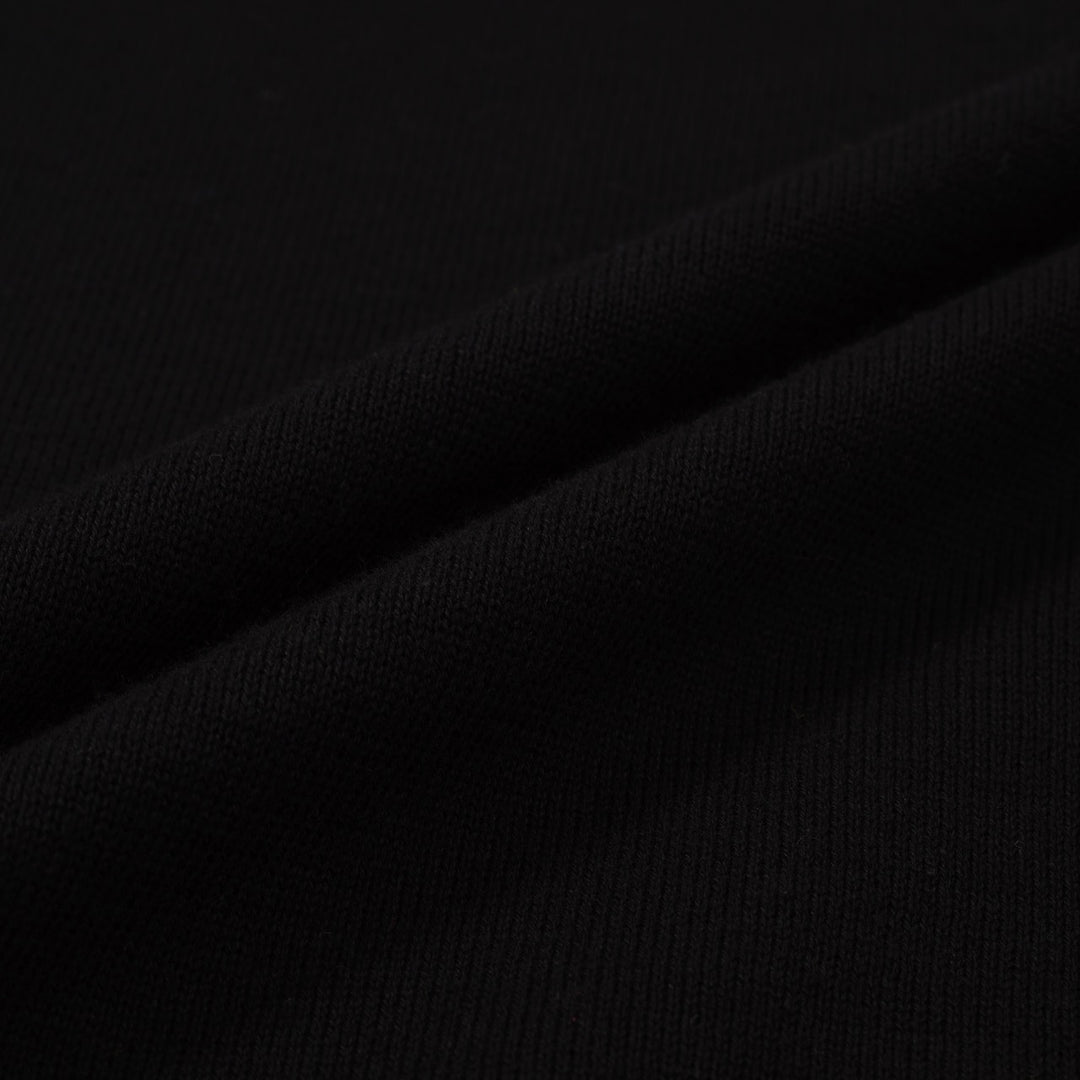 Retro Varsity stickad tröja för män – vintagesvart med vitrandiga detaljer