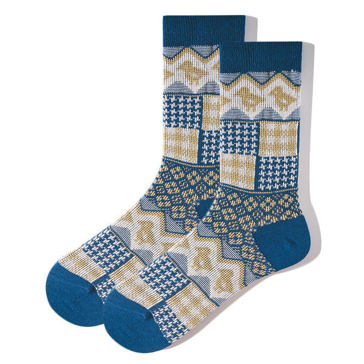 Chaussettes à rayures audacieuses de style ethnique rétro pour hommes