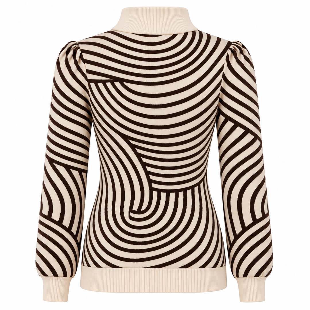 Pull jacquard vintage pour femme avec motif caniche, style streetwear