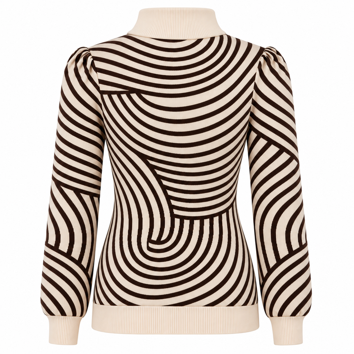 Pull jacquard vintage pour femme avec motif caniche, style streetwear