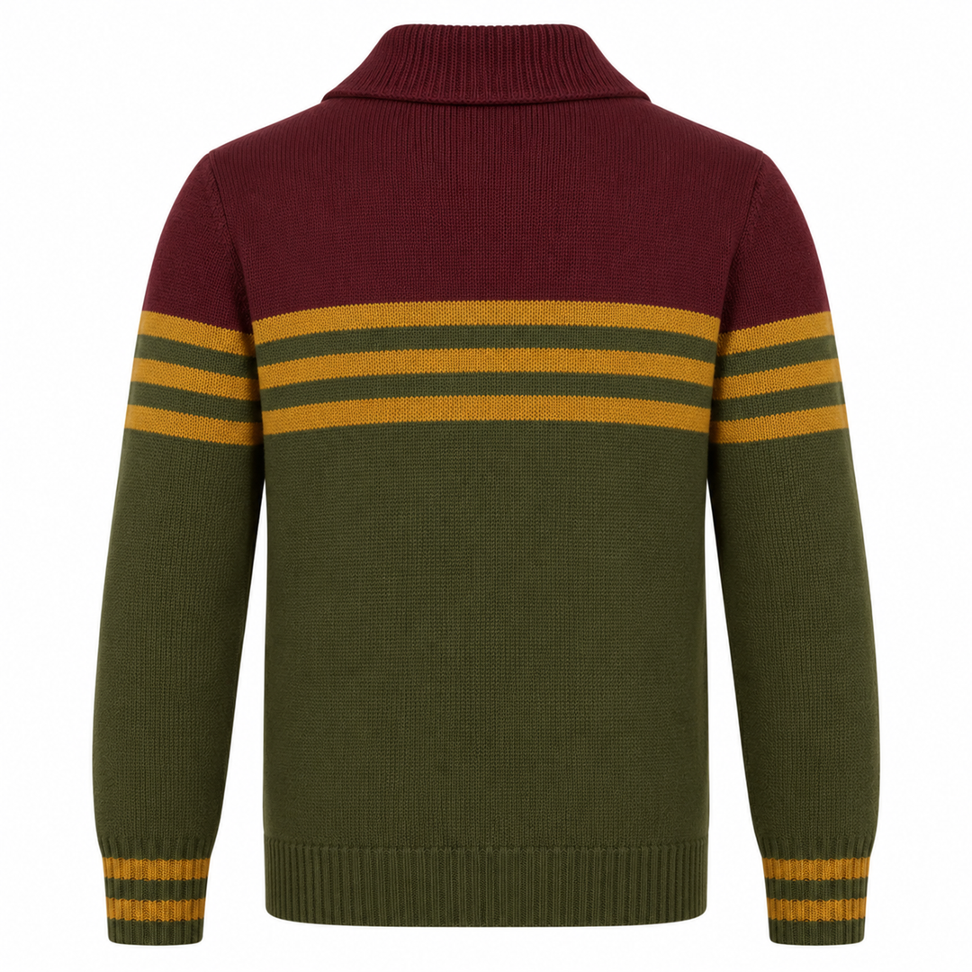 Gele tijgerjacquard herensweaterjas