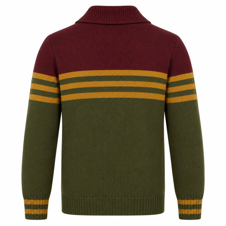 Gele tijgerjacquard herensweaterjas