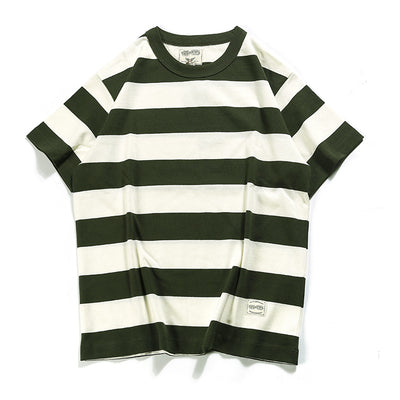 Men's Casual Retro Striped Round Neck Short Sleeve T-Shirt