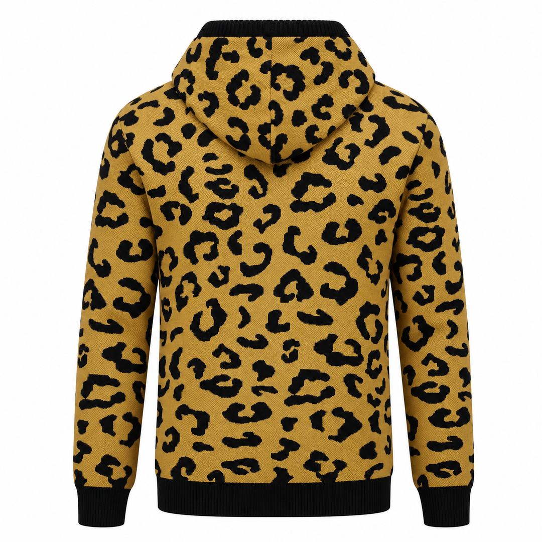Abrikosstribet klassisk Jacquard Polo til mænd