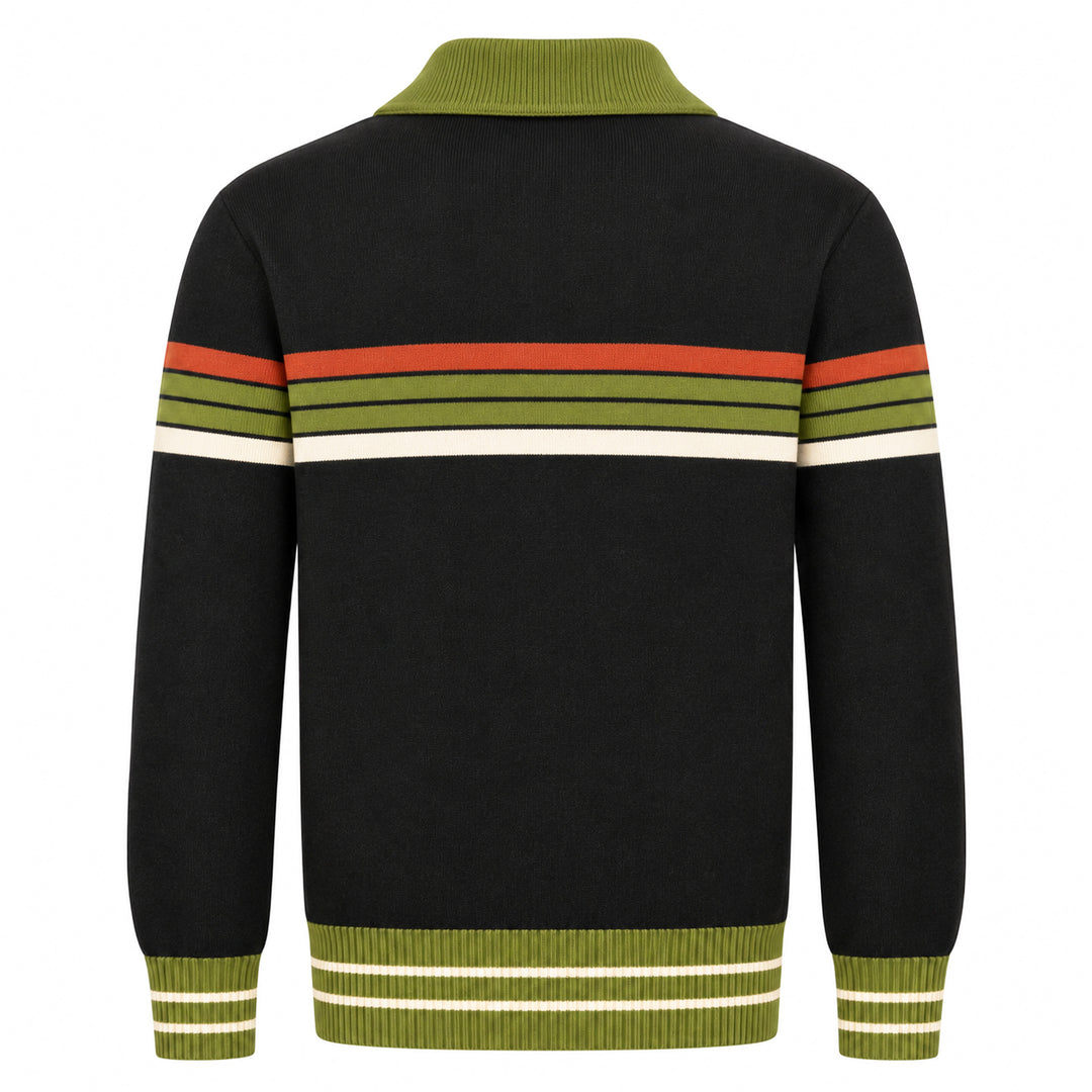 Gele tijgerjacquard herensweaterjas