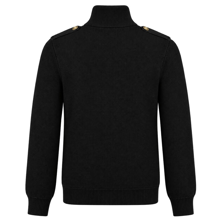 Cardigan da uomo nero con teschio punk, tasche, collo alto e zip