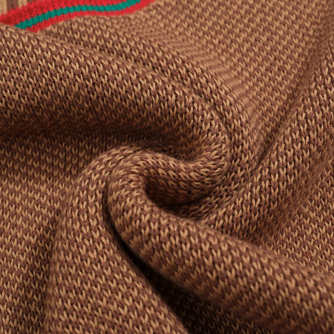 Men's brown 1950s crew-neck knit top