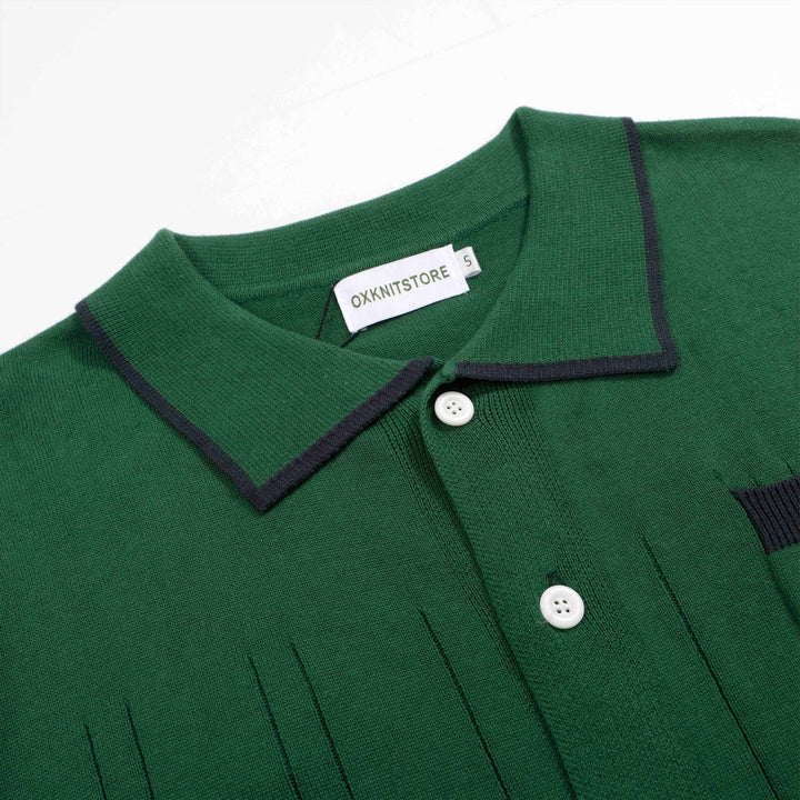 Suéter de cárdigan de punto verde vintage para hombres